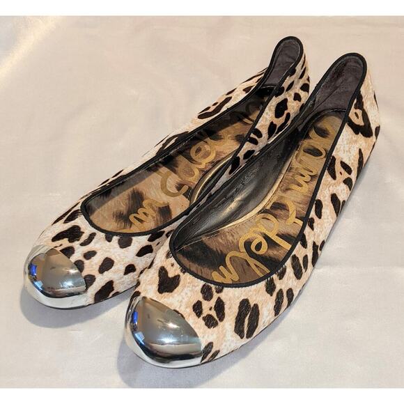 Sam Edelman Womens Jordie Ballet Flats Calf Hair Leopard Print Cap Toe Size 8.5M - Picture 2 of 8